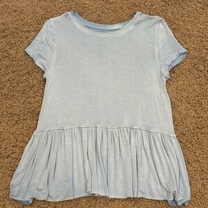 Mossimo Supply Co Long Flowy Blue Blouse/Shirt